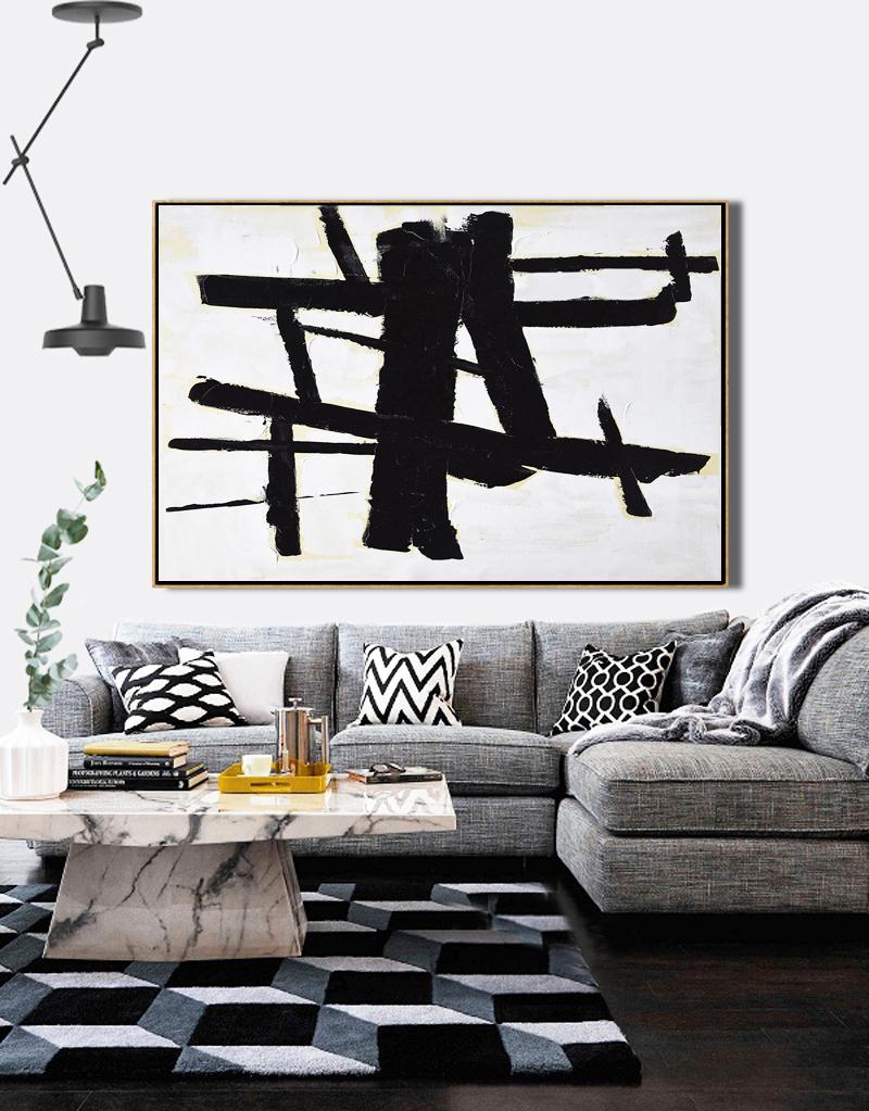 Horizontal Palette Knife Minimalist Art #C38Z